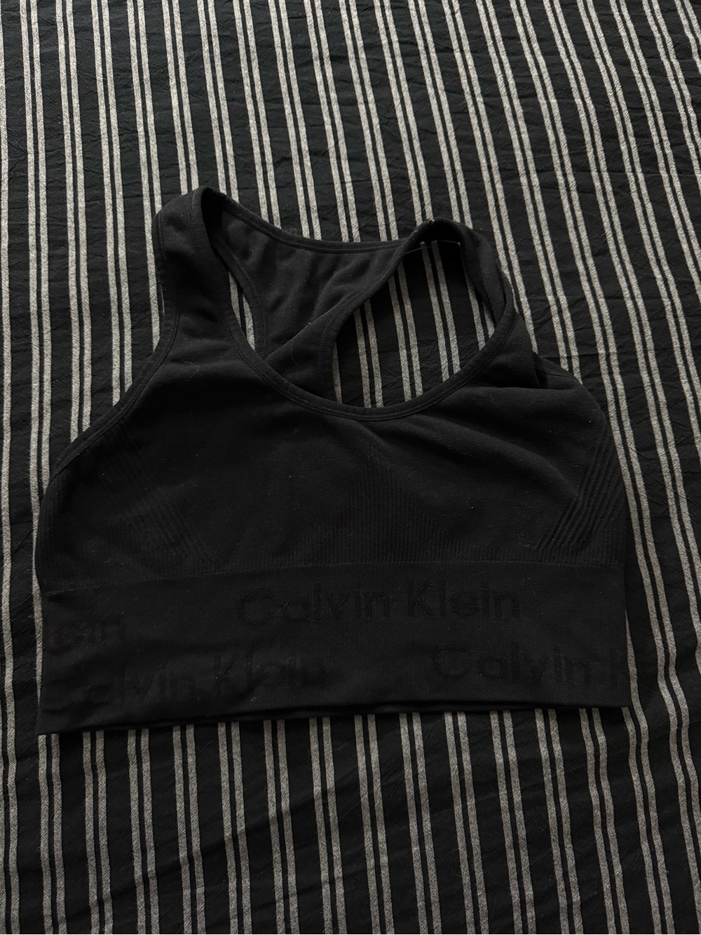 Calvin Klein Black Seamless Racerback Sports Bra